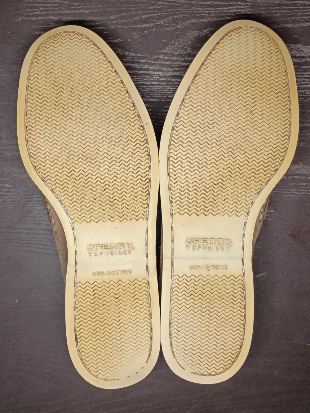Sperry Brown Suede & Leather Penny Loafer Slip-On Boat Shoes  Green Sole Mens 9M